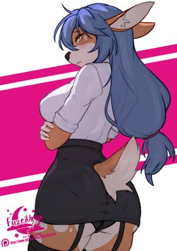 5_fingers anthro big_breasts biped blush bottomwear breasts butt clothed clothed_anthro clothed_female clothing female fingers fully_clothed fully_clothed_anthro fully_clothed_female fur hair legwear looking_at_viewer miniskirt office_lady panties pencil_skirt rear_view secretary skirt solo standing tail thigh_highs topwear underwear fleet-foot aldea_(character) deer mammal 2025 digital_drawing_(artwork) digital_media_(artwork) hi_res