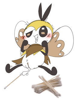 blush bodily_fluids cotton_swab cum cum_in_vagina cum_inside drooling female feral genital_fluids genitals insect_wings open_mouth saliva shaking simple_background solo sweat thin_calves thin_legs thin_thighs trembling vulva white_background wings vilepluff nintendo pokemon arthropod generation_7_pokemon insect pokemon_(species) ribombee 2016