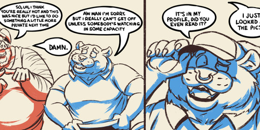 anthro anthro_on_anthro beard clothed clothing dialogue duo facial_hair facial_piercing hairy hat headgear headwear male male/male nose_piercing nose_ring piercing putting_on_clothes ring_piercing shirt speech_bubble talking_to_viewer tank_top text topwear nanoff joe_(nanoff) domestic_pig felid mammal pantherine snow_leopard suid suine sus_(pig) 2025 english_text hi_res