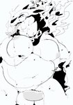 anthro balls big_moobs bodily_fluids erection genital_fluids genitals kemono lactating male male_lactation moobs nipples overweight overweight_male penis precum solo sweat tongue tongue_out sigenoya takotyutyu nintendo pokemon pokemon_legends_arceus generation_8_pokemon hisuian_form hisuian_typhlosion pokemon_(species) regional_form_(pokemon) 2022 absurd_res hi_res monochrome