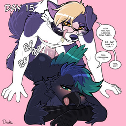 anal anal_orgasm anal_penetration anthro anthro_on_anthro anthro_penetrated anthro_penetrating anthro_penetrating_anthro dialogue ejaculation femboy fur genitals hands-free male male/male male_penetrated male_penetrating male_penetrating_male multicolored_body multicolored_fur nude open_mouth orgasm penetration penile penile_penetration penis penis_in_ass purple_body purple_fur sex simple_background text two_tone_body two_tone_fur white_body white_fur conditional_dnp drako1997 no_nut_november no_nut_sabotage dean_(drako1997) avian bird border_collie canid canine canis collie corvid corvus_(genus) crow domestic_dog herding_dog mammal oscine passerine pastoral_dog sheepdog 1:1 2025 english_text hi_res meme