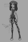anthro beanie big_ears big_penis casual_exposure choker claws clothing eyelashes eyeshadow femboy genitals hat headgear headwear humanoid_genitalia humanoid_penis jewelry legwear makeup male necklace penis slim slim_anthro solo speech_bubble standing tail tail_motion tailwag text thigh_highs tight_clothing toe_claws torn_thigh_highs puppynsfw canid canine canis domestic_dog mammal 2024 digital_drawing_(artwork) digital_media_(artwork) english_text greyscale hi_res monochrome