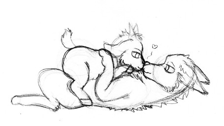 duo eye_contact feral fur hair heart_symbol hooves horn looking_at_another love lying lying_on_another male male/male nuzzling on_back on_front romantic romantic_couple short_tail side_view simple_background smile tail white_background achromasloth one_stormy_night gabu mei_(one_stormy_night) bovid canid canine canis caprine goat mammal wolf 2020 monochrome sketch traditional_media_(artwork)