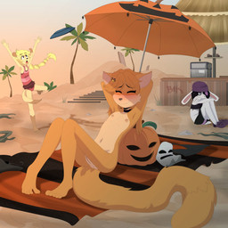 5_fingers 5_toes accessory angry anthro anus areola barefoot beach big_ears black_eyes black_hair black_nose blonde_hair blue_eyes blush brown_body brown_fur brown_hair butt casual_nudity clothed clothed/nude clothed_female clothing collar countershade_crotch countershade_face countershade_genitalia countershade_neck countershade_torso countershade_vulva countershading detailed_background eyes_closed feet female fingers flat_chested fluffy fluffy_tail food fruit fur genitals group grumpy hair hair_accessory happy leg_markings loli long_hair long_tail markings navel nipples nude nude_anthro nude_female on_towel only_one_nude open_mouth outdoor_nudity outside plant public public_nudity pumpkin sand seaside sitting smile socks_(marking) tail teeth toes tongue towel vulva water white_body white_fur young young_anthro gothbunnyboy ketzio aria_(ketzio_and_gbb) devi_(ketzio_and_gbb) domestic_cat felid feline felis ghost lagomorph leporid mammal rabbit spirit 1:1 2016 absurd_res hi_res