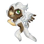 beak chibi feathered_wings feathers fur green_eyes male solo white_body white_fur wings unknown_artist mythology turz avian gryphon mythological_avian mythological_creature 1:1