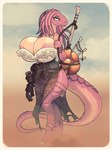 2022 anthro areola big_breasts breasts cleavage clothed clothing female hi_res huge_breasts rapscallion scalie solo thick_thighs wide_hips