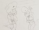 afro anthro arms_tied ball_gag bdsm bdsm_gear bdsm_outfit big_ears blush blushing_profusely bodily_fluids bondage bound bound_together butt butt_focus butt_slap captured duo female freckles gag halo hopping humiliation impact_play layered_gag male male/female motion_lines paddle paddling pompadour predicament_bondage prison prison_uniform prisoner punishment raised_tail restraints shocked slap snout spank_marks spank_marks_on_ass spanked_butt spanking spanking_focus spanking_machine straitjacket submissive submissive_female submissive_male tail tape tape_gag tears tears_of_pain treadmill wings wings_tied natsuchu helluva_boss collin_(helluva_boss) keenie_(helluva_boss) angel bovid caprine mammal sheep black_and_white monochrome
