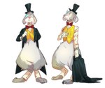 anthro bow_tie clothed clothing eyewear facial_hair fur gloves grey_body grey_fur handwear hat headgear headwear male mature_male monocle mustache solo suit top_hat grech4 cartoon_network foster's_home_for_imaginary_friends mr._herriman lagomorph leporid mammal rabbit