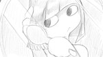 16:9 animal_crossing ankha_(animal_crossing) anthro brush brushing brushing_hair dragonweirdo felid feline female hair hi_res holding_hair mammal mirror monochrome nintendo personal_grooming solo styling_hair touching_hair widescreen