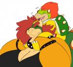 anthro bands big_breasts breasts carrying_another cleavage clothed clothing crossgender dress duo eyelashes eyes_closed female hair happy horn huge_breasts male mature_female mtf_crossgender non-mammal_breasts on_shoulders red_hair shell smile spikes thick_arms noirbutt mario_bros nintendo bowser bowser_jr. koopa scalie daughter_(lore) mother_(lore) mother_and_child_(lore) mother_and_daughter_(lore) parent_(lore) parent_and_child_(lore) parent_and_daughter_(lore)