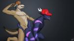 anal anthro clothing duo fur hair hat headgear headwear horn male male/male male_penetrated male_penetrating male_penetrating_male penetration sex tail vogelrove mythology teafico canid canine canis dragon jackal mammal mythological_creature mythological_scalie scalie 16:9 widescreen