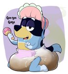ageplay anthro baltnwolf_(artist) bandit_heeler bedroom_eyes blue_body blue_fur bluey_(series) canid canine canis clothed clothing diaper diaper_fetish diaper_use digital_media_(artwork) domestic_dog english_text feces fur hi_res infantilism looking_at_viewer male mammal messy_diaper narrowed_eyes open_mouth roleplay seductive smile soiled_diaper soiling solo stink_fumes tail text wearing_diaper