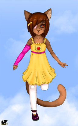 alternative_fashion anthro armwear biped blue_background bottomwear brown_body brown_eyes brown_fur clothing cloud dress female food footwear frilly fruit fur happy j-fashion legwear lolita_(fashion) mary_janes on_cloud outside pink_armwear pink_clothing plant purple_clothing purple_footwear scene_haircut shoes simple_background sky skyscape solo strawberry sweet_lolita tail tights topwear white_clothing white_legwear yellow_bottomwear yellow_clothing yellow_topwear young young_anthro young_female eliana-asato domestic_cat felid feline felis mammal 2012 digital_media_(artwork) full-length_portrait portrait source_request unavailable_at_source