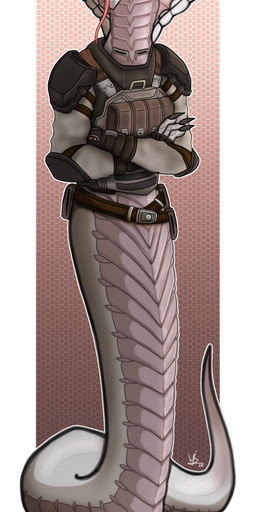 anthro apode belt belt_buckle belt_pouch black_claws buckle claws clothed clothing elbow_pads fanny_pack female fingerless_gloves forked_tongue gloves handwear legless serpentine shoulder_pads snake_hood solo tongue tongue_out topwear vest wisemans x-com x-com:_chimera_squad agent_torque draconcopode naga reptile scalie snake viper_(x-com) 2020 absurd_res hi_res