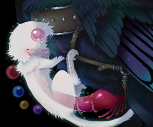 ambiguous_gender ambiguous_penetrated animal_genitalia belt belt_grab blue_body blue_feathers blush bodily_fluids brown_belt duo faceless_character faceless_feral feathers female female/ambiguous female_penetrating female_penetrating_ambiguous feral feral_on_feral feral_penetrated feral_penetrating feral_penetrating_feral forehead_gem fur gem genital_fluids genitals green_body green_feathers interspecies light monotone_body monotone_fur multicolored_body multicolored_feathers multicolored_wings one_eye_closed penetration penis pink_gem pseudo-penis purple_body purple_feathers red_penis sex sparkles unusual_anatomy unusual_genitalia white_body white_fur wings jejejunum secret_(jejejunum) whisper_(jejejunum) avian bird fraid_(species) nethermare spirit 2025 hi_res lighting shaded