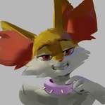 anthro collar femboy front_view male simple_background smile solo spiked_collar spikes austinarts4 nintendo pokemon braixen generation_6_pokemon pokemon_(species) absurd_res bust_portrait hi_res icon portrait