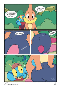 ambiguous_gender bow_ribbon cape clothing dialogue eyewear feral genitals glasses grass group hat headgear headwear humping male male/ambiguous null penis plant rock sex shrub speech_bubble text trio voyeur muzzzzz nintendo pokemon pokemon_mystery_dungeon spike_chunsoft buizel clauncher generation_4_pokemon generation_6_pokemon generation_7_pokemon pokemon_(species) pyukumuku 2026 absurd_res comic digital_media_(artwork) english_text hi_res female_(lore)