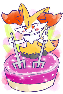 ambiguous_anthro ambiguous_gender anthro biped blush blush_stickers cake closed_smile dessert dipstick_tail food front_view holding_fork licking licking_lips markings micro mouth_closed object_in_tail shrimp_(food) simple_background sitting smile snout solo sparkles tail tail_markings tongue tongue_out wariza annyui0611 nintendo pokemon braixen canid generation_6_pokemon mammal pokemon_(species) 2024 digital_drawing_(artwork) digital_media_(artwork) full-length_portrait hi_res japanese_description portrait translated_description