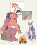 anthro breasts female feral fire fur nipples nude yolabayola1 capcom monster_hunter anjanath brute_wyvern canid canine canis canyne mammal palamute absurd_res hi_res