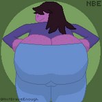 anthro big_butt bottomwear bouncing_butt butt butt_focus clothing female freckles genitals green_background hair hair_over_eyes huge_butt jacket long_hair mooning pants presenting presenting_hindquarters purple_body pussy simple_background smile smirk solo teeth topwear undressing wobbling yellow_teeth notbraveenough deltarune undertale_(series) susie_(deltarune) reptile scalie 2023 animated digital_media_(artwork) pixel_(artwork) pixel_animation short_playtime watermark