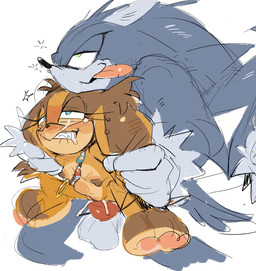 anthro balls bite biting_lip bodily_fluids breasts cum cum_in_vagina cum_inside duo feet female genital_fluids genitals male male/female nipples penetration penile penile_penetration penis_in_vagina saliva sweat tears tears_of_pleasure tongue vaginal vaginal_penetration cnggu13 sega sonic_boom sonic_the_hedgehog_(series) sonic_unleashed sonic_the_hedgehog sonic_the_werehog sticks_the_jungle_badger badger eulipotyphlan hedgehog mammal mustelid musteline werecreature wereeulipotyphlan werehog hi_res