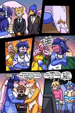 5_fingers 6_panel_comic accessory accident accidental_exposure anthro antlers areola arm_tattoo balls black_nose black_tie_(suit) blue_body blue_fur blue_hair blue_nipples blush blush_lines blushing_profusely breasts clothed clothed_male clothing covering covering_breasts covering_self dialogue dipstick_tail dress electronics female fingers flaccid flower flower_in_hair fur furgonomics furniture genitals group hair hair_accessory hand_holding horn jewelry male male/female markings navel necklace necktie nipples nude nude_anthro nude_female nude_male orange_body orange_fur orange_hair penis pink_body pink_fur plant priest public public_nudity shocked smile sofa speech_bubble suit tail tail_accessory tail_markings tailband tan_body tan_fur tattoo television text tribal tribal_markings tribal_tattoo wardrobe_malfunction watching_television watching_video wedding wedding_dress wedding_veil white_body white_fur deerkid nintendo star_fox ariel_(deerkid) falco_lombardi fox_mccloud krystal_(star_fox) lucy_hare marcus_mccloud avian bird canid canine canis deer falcon falconid fox hare lagomorph leporid mammal rabbit 2:3 absurd_res comic english_text hi_res father_(lore) father_and_child_(lore) father_and_son_(lore) mother_(lore) mother_and_child_(lore) mother_and_son_(lore) parent_(lore) parent_and_child_(lore) parent_and_son_(lore) son_(lore)