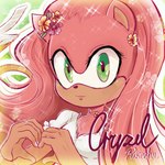 accessory female flower flower_in_hair fur gesture green_eyes hair hair_accessory heart_gesture pink_body pink_fur pink_hair plant smile sparkles pegassussc nintendo pokemon sonichu_(series) cryzel_rosechu eulipotyphlan generation_1_pokemon hedgehog hybrid mammal pokemon_(species) raichu 1:1 hi_res