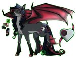 black_hair black_tail dragon_wings female feral green_eyes grey_body hair long_hair long_tail quadruped solo tail bumblewish_(artist) hasbro my_little_pony equid equine horse mammal pony absurd_res hi_res