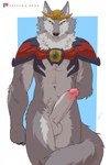 anthro armor balls big_penis erection fluffy foreskin frenulum front_view fur genitals glans grey_balls grey_body grey_ears grey_fur grey_inner_ear grey_penis grey_pubes grey_tail humanoid_genitalia humanoid_penis looking_at_viewer male multicolored_penis navel penis pink_glans pink_penis pubes retracted_foreskin solo tail two_tone_penis negy wild_knights_gulkeeva greyfus canid canine canis mammal wolf 2020 hi_res