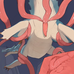 animal_genitalia bdsm blue_body claws cloaca cloacal erection feral genitals horn internal male penetration penis prostate_stimulation scales sex solo tentacle_penetration tentacle_sex tentacles liend capcom monster_hunter mythology lagiacrus leviathan_(mh) mythological_creature mythological_scalie scalie 1:1 hi_res