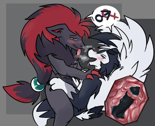 animal_genitalia animal_penis anthro anthro_on_anthro anthro_penetrated anthro_penetrating anthro_penetrating_anthro canine_genitalia canine_penis duo erection female female_penetrated genitals knot knotted_penis male male/female male_penetrating male_penetrating_female penetration penis sex vaginal vaginal_penetration vulva ajolteontrash nintendo pokemon lyx_(tuftydoggo) generation_5_pokemon generation_7_pokemon lycanroc midnight_lycanroc pokemon_(species) zoroark