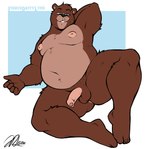 anthro anus balls bedroom_eyes belly biped brown_body brown_fur erection foreskin fur genitals glans humanoid_genitalia humanoid_penis inverted_nipples male male_anthro moobs narrowed_eyes navel nipples nude overweight overweight_anthro overweight_male penis plantigrade seductive solo stubble unretracted_foreskin fiercedeitylynx marlon_(fiercedeitylynx) bear brown_bear mammal ursine 2024 absurd_res hi_res