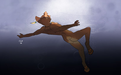 anthro bubble ear_piercing floating low-angle_view male nude pawpads piercing solo spread_arms underwater underwater_view water otterwolfashe dungeons_and_dragons hasbro wizards_of_the_coast fekkri_talot african_golden_cat caracal_(genus) felid feline mammal tabaxi 16:10 digital_media_(artwork) hi_res widescreen