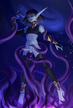 anal anal_penetration anklet armwear balls blue_body blue_eyes blue_hair bob_cut bracelet clothing ear_piercing ear_ring elbow_gloves erection feet femboy genitals gloves hair handwear jewelry legwear long_ears male navel penetration penis piercing ring_piercing sex solo suspension tentacle_in_ass tentacle_penetration tentacle_sex tentacles thigh_highs topwear notnaloww blizzard_entertainment warcraft elf humanoid void_elf absurd_res hi_res