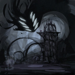 8_eyes ambiguous_gender biped black_body cloak clothed clothing duo larger_ambiguous multi_eye red_cloak red_clothing size_difference smaller_ambiguous standing white_eyes theobserverke38 hollow_knight_(franchise) team_cherry hornet_(hollow_knight) shade_lord_(hollow_knight) arthropod shadow_creature 1:1 2025 hi_res female_(lore)