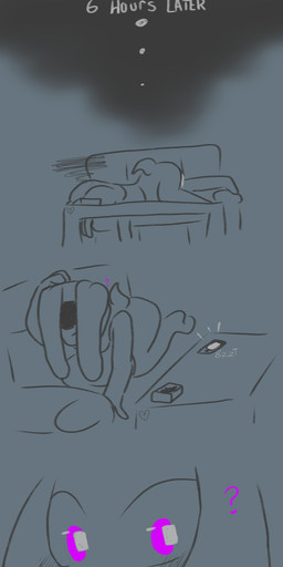 anthro ashtray bodily_fluids cum electronics female genital_fluids leaking_cum phone purple_eyes solo text transformation transformation_through_sex y/n damion_the_skeleton five_nights_at_freddy's scottgames anon human lagomorph leporid mammal rabbit english_text hi_res