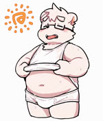 anthro belly blush bodily_fluids briefs clothed clothing eyewear fur glasses hair male monotone_briefs monotone_clothing monotone_underwear navel pantsless shirt simple_background slightly_chubby solo sunny sweat tighty_whities topwear underwear wet wet_clothing wet_shirt wet_topwear white_background white_body white_briefs white_clothing white_fur white_hair white_underwear young young_anthro wolfsoul bear mammal polar_bear ursine animated digital_media_(artwork) no_sound shaded short_playtime webm