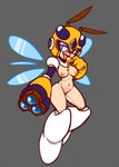 antennae_(anatomy) blush breasts female finger_fetish finger_lick finger_play fingers flying food genitals honey_(food) licking nipples pussy solo tongue tongue_out chipposter capcom mega_man_(series) megaman_(classic) honey_woman animal_humanoid arthropod arthropod_humanoid bee_humanoid humanoid hymenopteran hymenopteran_humanoid insect insect_humanoid 2020 full-length_portrait portrait