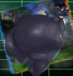 anthro big_butt black_body black_fur bodily_fluids butt eulipotyphlan fur hedgehog huge_butt hyper hyper_butt jus60201 male mammal mephiles_the_dark sega solo sonic_the_hedgehog sonic_the_hedgehog_(series) sweat sweaty_butt