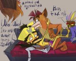 anthro blush food fruit group interspecies male male/male mask nude plant sex trio wumpa_fruit zlobnoforka activision crash_bandicoot_(series) aku_aku crash_bandicoot doctor_neo_cortex uka_uka animate_inanimate bandicoot human living_mask mammal marsupial 5:4