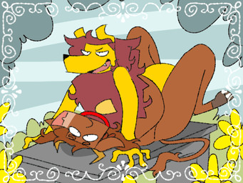 abstract_background anthro bell bell_collar collar collar_only duo flower male male/male nude outside plant plap romantic shrub conditional_dnp furryfluffbutt oxy_(oxyzen) bovid bovine cattle felid lion mammal pantherine 4:3 animated loop