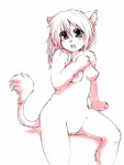 adolescent anthro biped breasts female genitals nipples nude pose pussy sitting solo tail tail_tuft tuft young young_anthro young_female miri domestic_cat felid feline felis mammal pinup