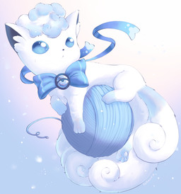 ambiguous_gender ball_of_yarn black_nose blue_hair blue_ribbon bow_ribbon feral fur hair inner_ear_fluff mouth_closed multi_tail paws quadruped solo tail tuft white_body white_fur yarn patholurk nintendo pokemon alolan_form alolan_vulpix generation_7_pokemon pokemon_(species) regional_form_(pokemon) 2024 hi_res