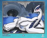 3_toes absurd_res anus blush butt cave cavern feet female feral generation_2_pokemon genitals hi_res legendary_pokemon looking_at_viewer looking_back lugia lying nintendo on_side pinup pokemon pokemon_(species) pose pussy solo ssecrets151 tail toes water