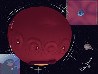 antennae_(anatomy) belly belly_expansion big_belly black_eyes body_inflation electronics exclamation_point expansion grin hose hose_inflation huge_belly hyper hyper_belly hyper_inflation immobile inflation looking_pleasured male microphone motion_lines smile space spacecraft spacesuit spherical_inflation star sunken_head sunken_limbs vehicle fatlouie disney lilo_and_stitch gantu stitch_(lilo_and_stitch) alien experiment_(lilo_and_stitch) 2026 dated hi_res signature