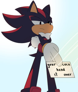 5_fingers advertisement anthro black_body black_fur black_nose card chest_tuft clothing crossed_arms expressionless fingers fur gloves half-closed_eyes handwear holding_card holding_object humor light light_beam looking_down male multicolored_body multicolored_fur narrowed_eyes red_body red_fur solo standing sunbeam sunlight text tuft white_clothing white_gloves white_handwear awkward2eleven sega sonic_the_hedgehog_(series) shadow_the_hedgehog eulipotyphlan hedgehog mammal digital_drawing_(artwork) digital_media_(artwork) english_text full-length_portrait hi_res meme portrait shaded soft_shading