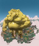 belly bodily_fluids foreskin genital_fluids genitals macro micro musclegut muscular nude penis precum stomping towering bighurso appledectomy elephant elephantid mammal proboscidean hi_res