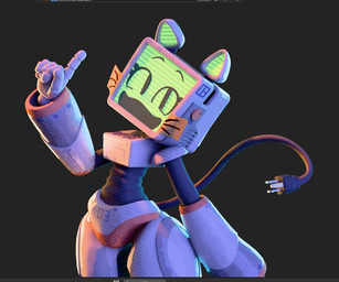 :3 :d anthro cable_tail club_arms electrical_plug_tail erm_actually eyebrows fake_whiskers female for_a_head gesture green_face green_inner_ear grey_background grey_body hand_gesture head_tilt looking_at_viewer machine name_tag noseless open_:3 open_mouth open_smile pointing pointing_up pose post-it_note raised_eyebrows screen screen_face simple_background smile solo tail tail_motion text thick_thighs fuch! nerd_emoji_(meme) pur_03 domestic_cat felid feline felis mammal object_head robot robot_anthro screen_head 2025 3d_(artwork) digital_media_(artwork)