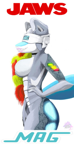 anthro big_breasts big_butt breasts butt clothing deluxe_paint_(artwork) female fin flippers footwear nike_mag shark_fin sharp_teeth shoelaces shoes smile sneakers solo teeth neofox1 air_mag back_to_the_future jaws_(film) nike universal_studios sharky_mag aquatic fish shark concept_art hi_res
