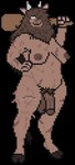 anthro areola balls big_balls biped blue_eyes breast_scar breasts brown_body brown_fur brown_hair brown_nipples brown_skin clothed clothing club_(weapon) dress fur genitals gynomorph hair hand_on_hip holding_club holding_melee_weapon holding_object holding_weapon intersex looking_at_viewer mane mane_hair melee_weapon nipples penis scar smile solo standing tail vein veiny_penis weapon wide_hips bowser1029_(artist) european_mythology greek_mythology mythology urga_(a_small_tool) bovid bovine cattle highland_cattle mammal minotaur alpha_channel colored digital_drawing_(artwork) digital_media_(artwork) hi_res pixel_(artwork)